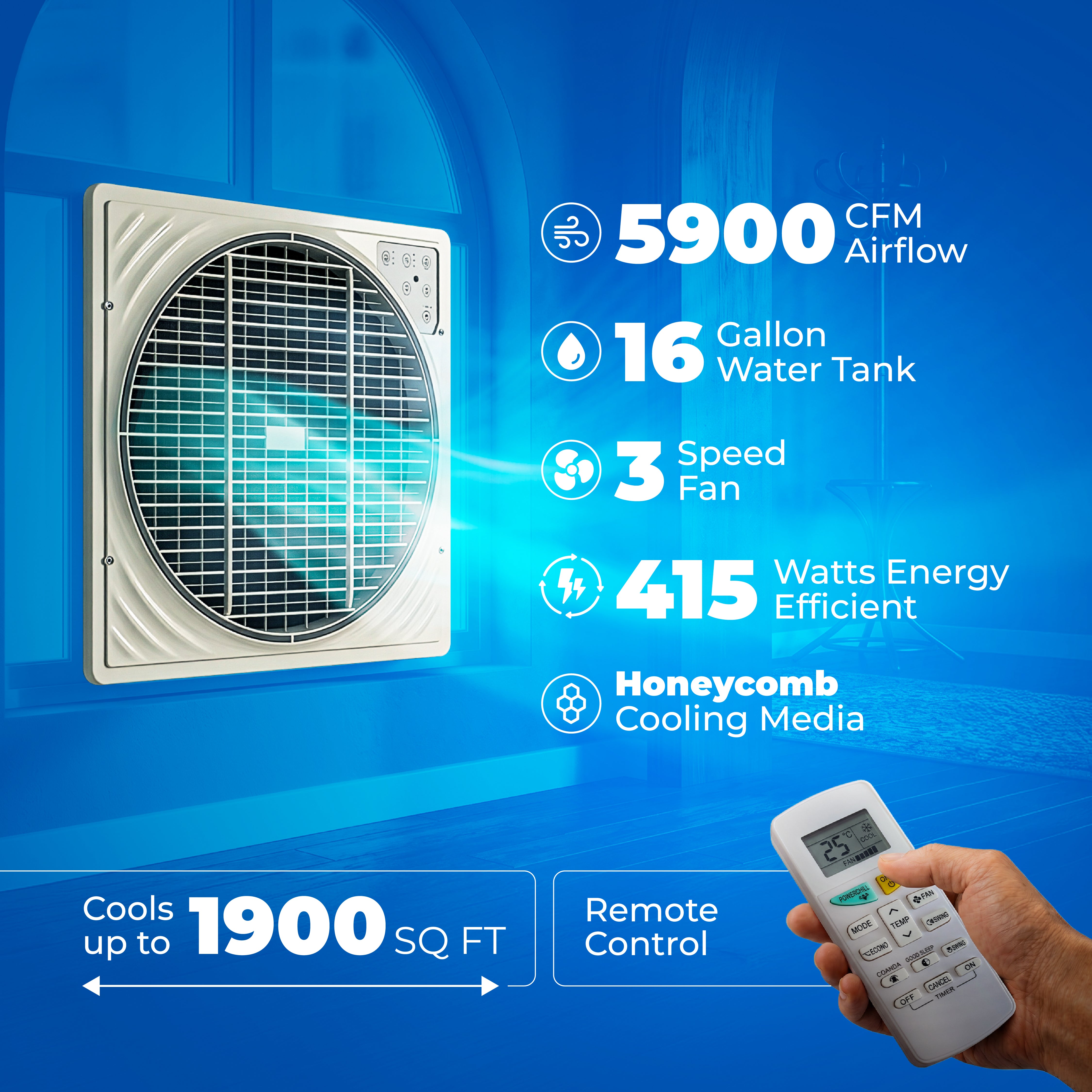 Buy Bonaire Durango 5900 CFM Window Evaporative Air Cooler Grey